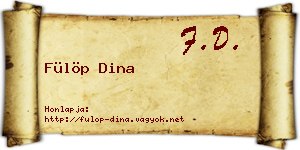 Fülöp Dina névjegykártya